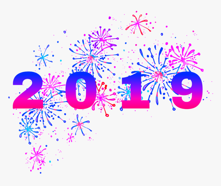#2019 #newyear #fireworks #sparkle #holiday #celebration - Graphic Design, HD Png Download