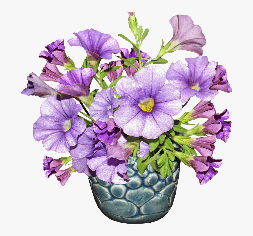 Flower, Vase, Arrangement - Transparent Purple Flowers In Vase, HD Png Download