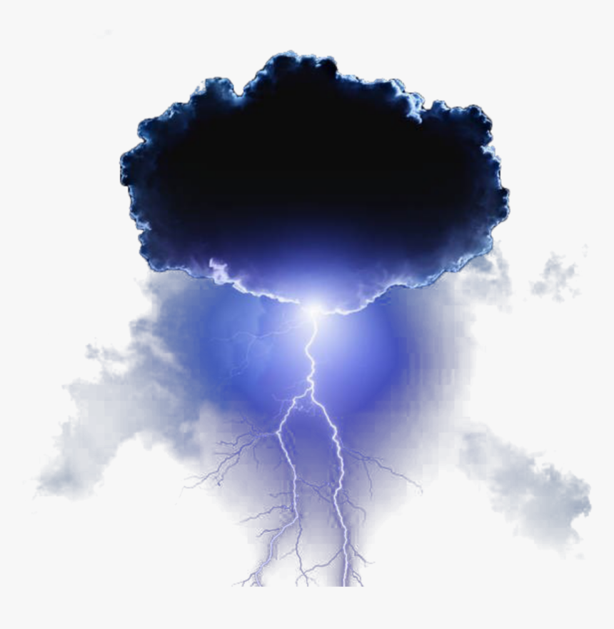 #thunder #lightning #clouds #sky #black #ftestickers - Lightning, HD Png Download