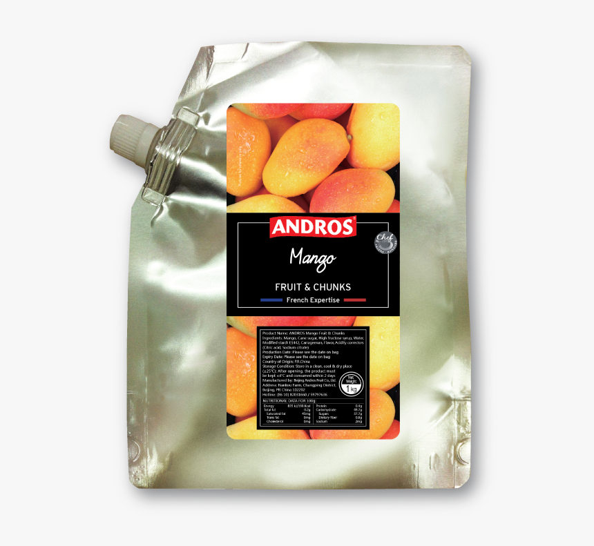 F122552 Andros Mango Fruit Chunks Doypack 1kg - Andros Fruit And Chunks, HD Png Download