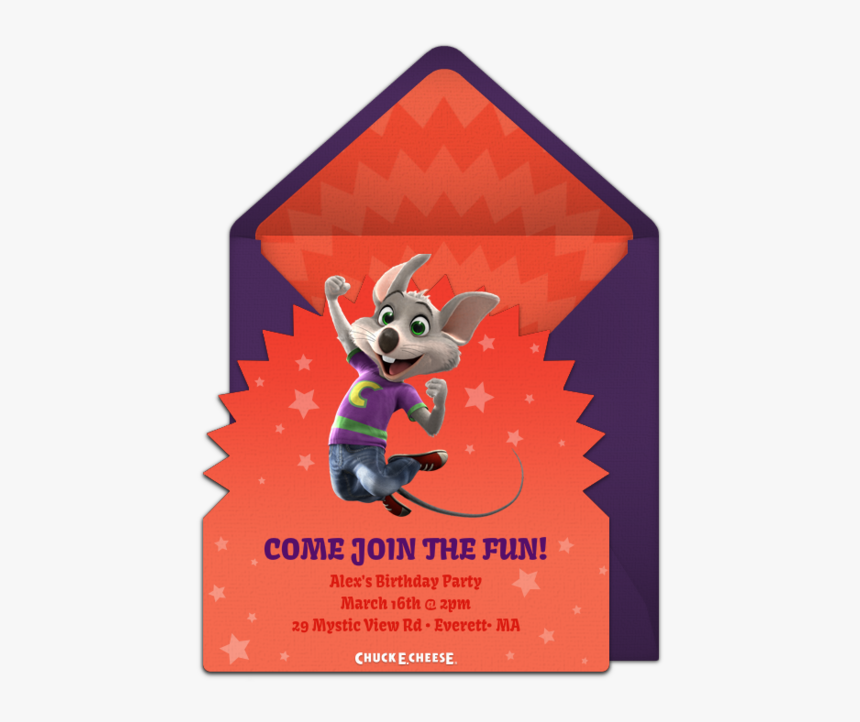 Chuck E Cheese Invitations, HD Png Download