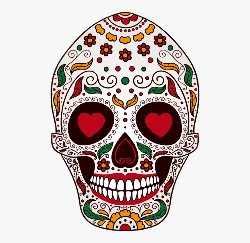 Day Of The Dead Sugar Skull - Transparent Day Of The Dead Clipart, HD Png Download