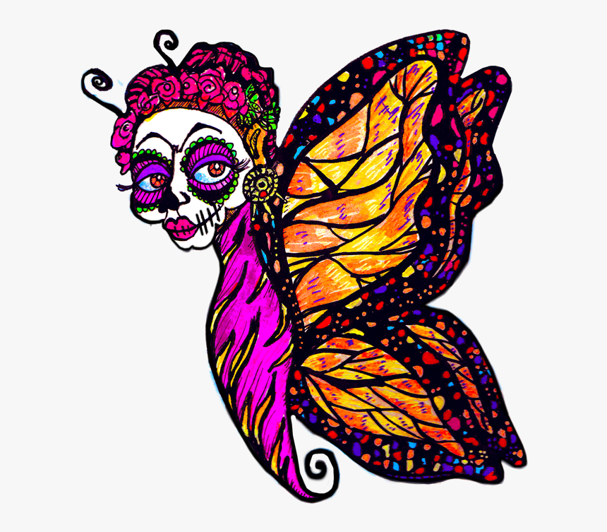 Day Of The Dead Clipart At Getdrawings - Dia De Los Muertos Butterfly, HD Png Download