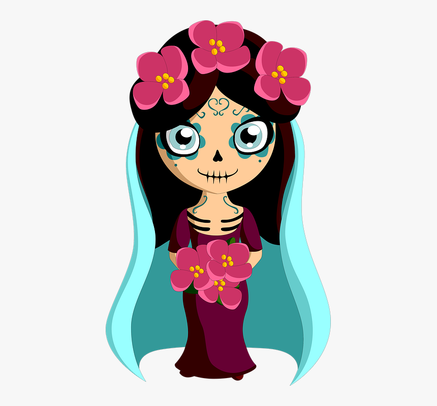 Katrina, Day Of The Dead, Death, Calavera, Skull - Siluetas Del Dia De Muertos, HD Png Download