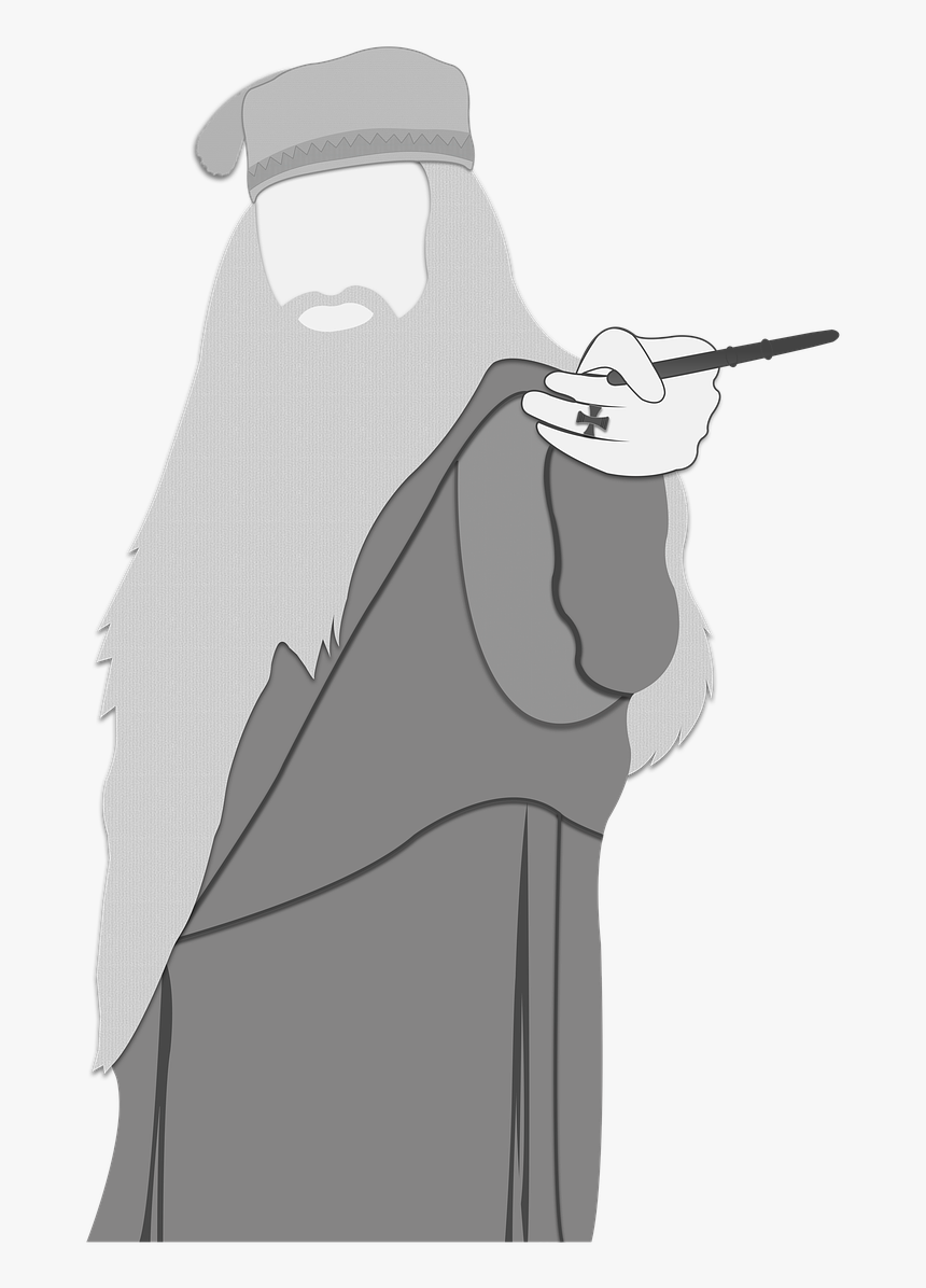 Albus Dumbledore Clipart - Albus Dumbledore Black And White, HD Png Download