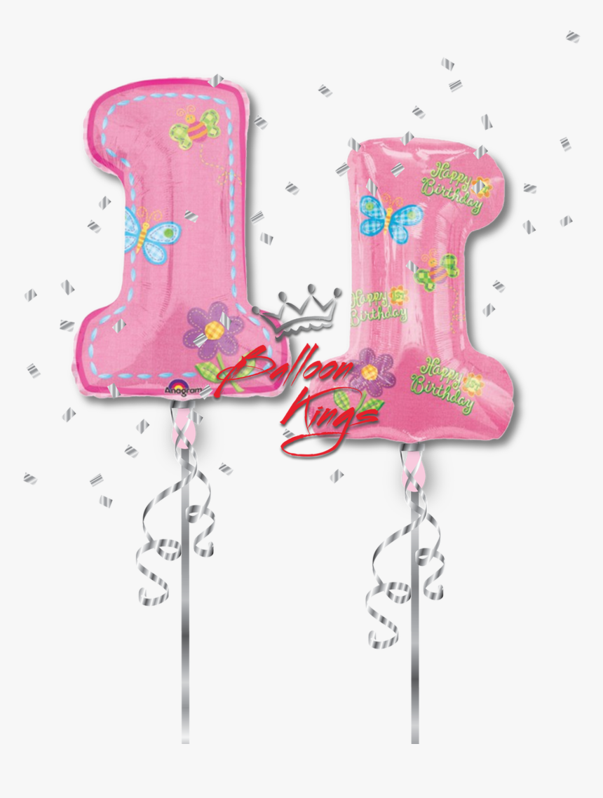 1st Birthday Girl Number - Birthday Balloons, HD Png Download