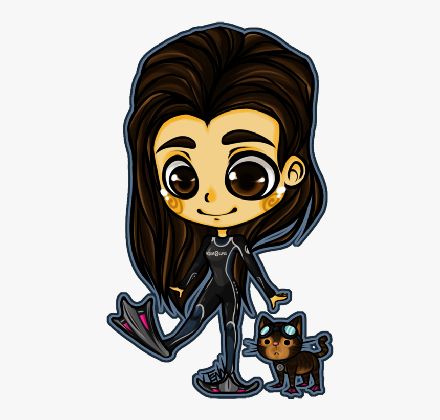 Nina The Diver- Cartoon - Nina Dobrev Cartoon, HD Png Download