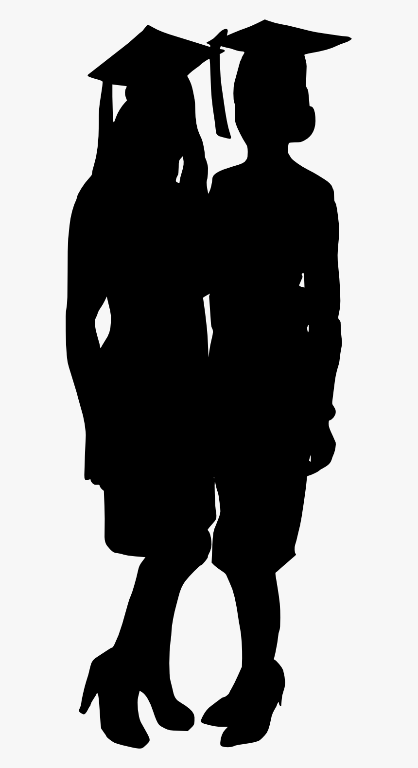 Silhouette Graduating Png, Transparent Png
