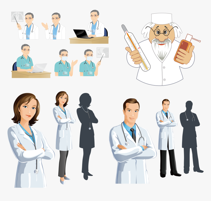 Physician Clip Art - Male And Female Doctors, HD Png Download