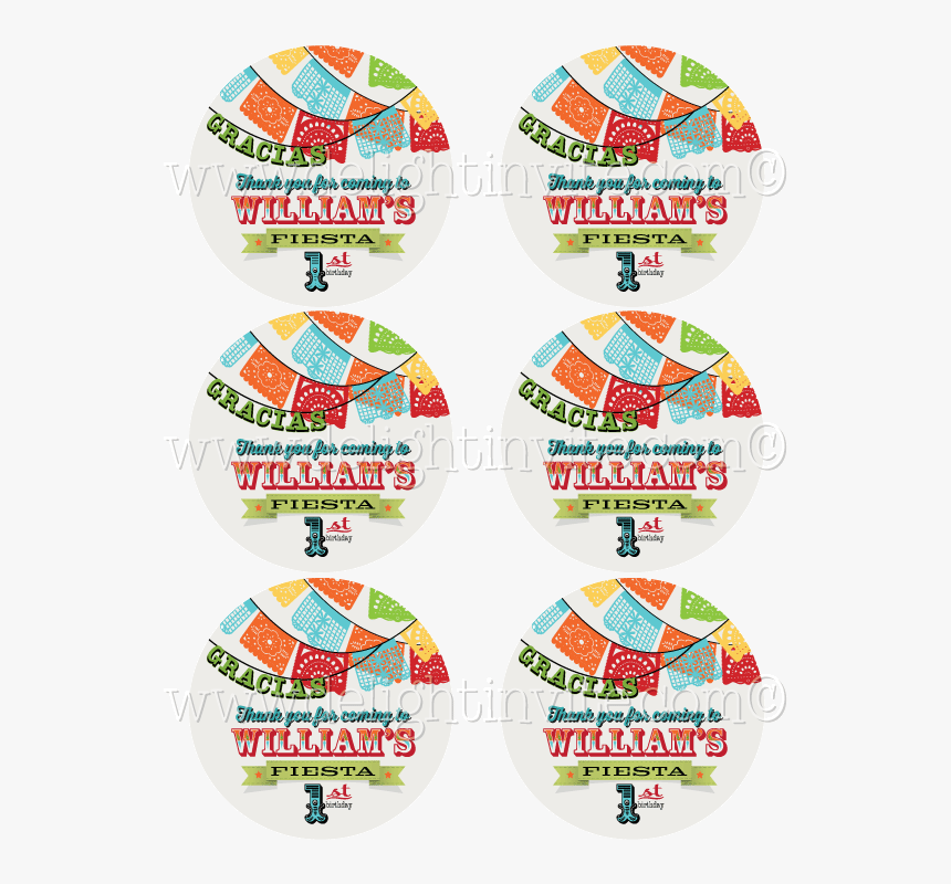 Mexican Fiesta Birthday Invitation Sticker Tag - Circle, HD Png Download
