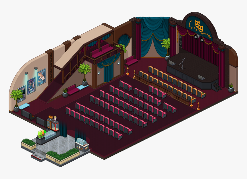 Habbo Theater Room, HD Png Download