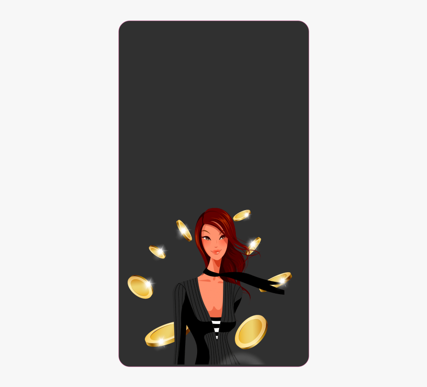 Casino Card Design With Casino Girl Png Image Free - Cartoon, Transparent Png