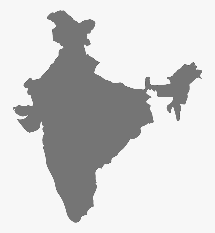 India Transparent Blank - India Map Silhouette Png, Png Download