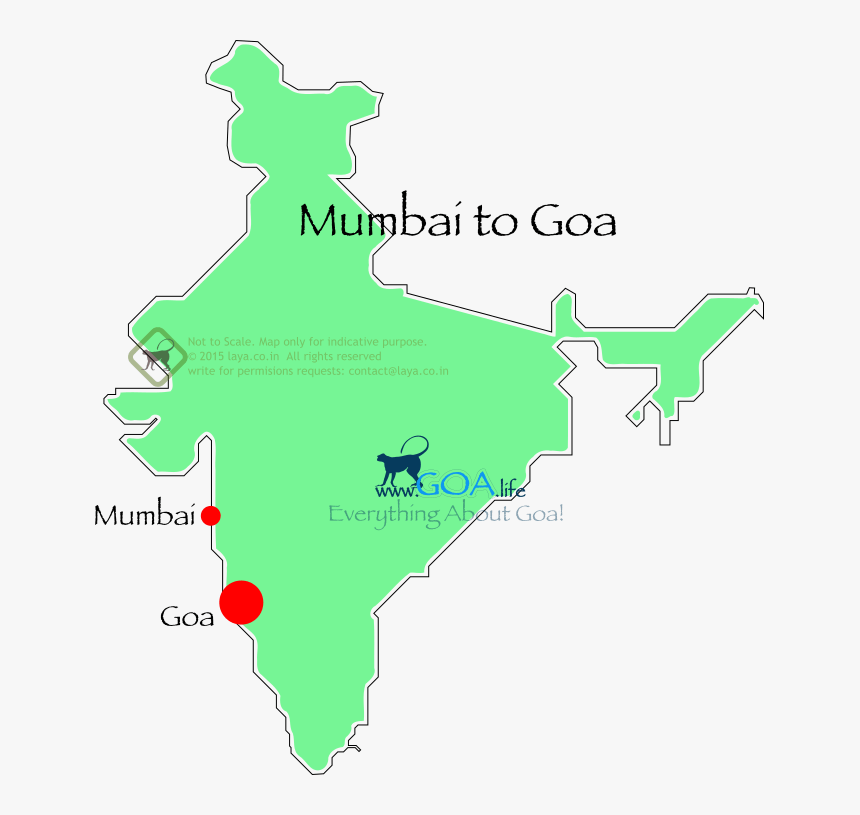 Bombay To Goa Map Goa And Mumbai Are Located On The Arabian Sea Side, - Mumbai To Goa Map, Hd  Png Download , Transparent Png Image - Pngitem