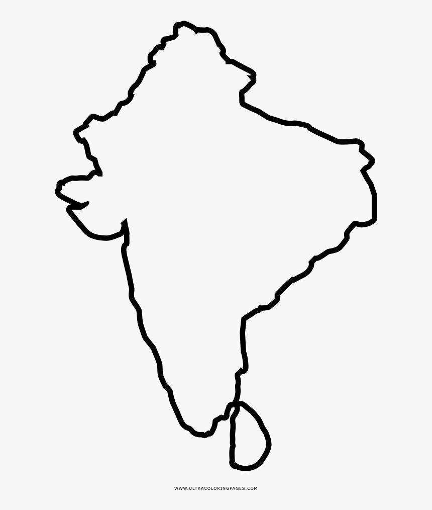 India Map Coloring Page - Line Art, HD Png Download