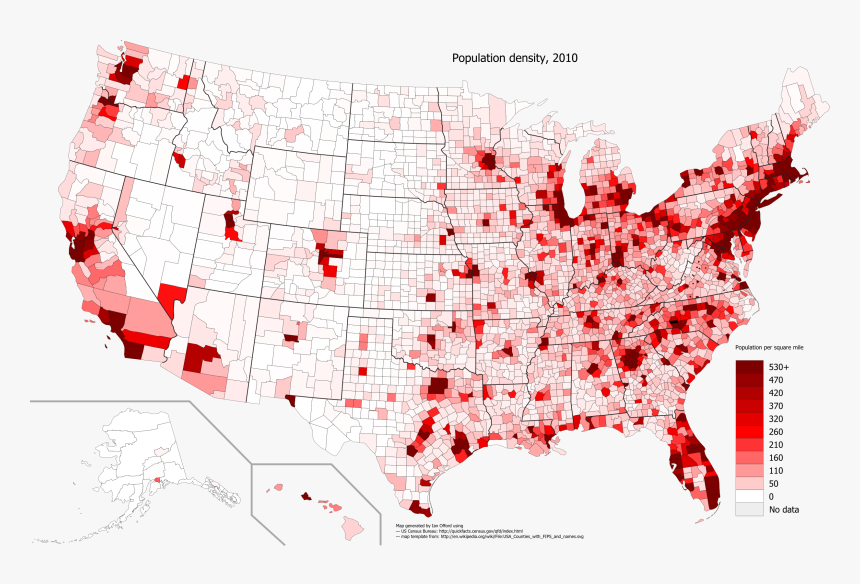 Us Population Density 2010, HD Png Download