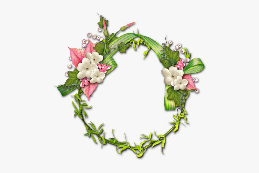 Flower Garland Png - Png Flower Border Art Transparent, Png Download