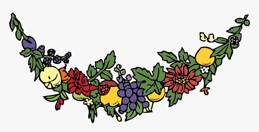 Transparent Flower Garland Png - Fruit Border Clip Art, Png Download