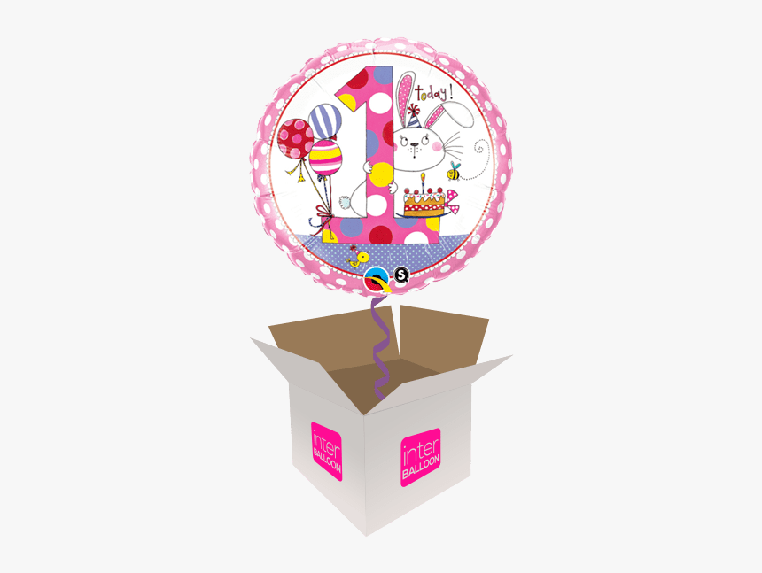 1st Birthday Pink Polka Dot Bunny - 10th Birthday Balloons Logo, HD Png Download
