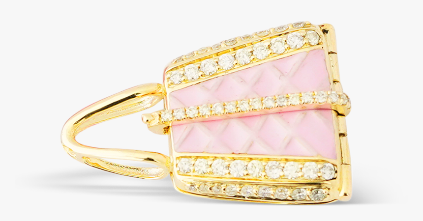 10k Yellow Gold Diamond Ladies Purse - Pre-engagement Ring, HD Png Download