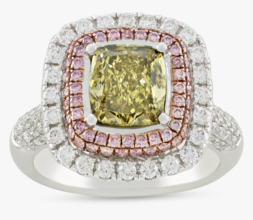 Greenish Yellow Diamond Ring, - Diamond, HD Png Download
