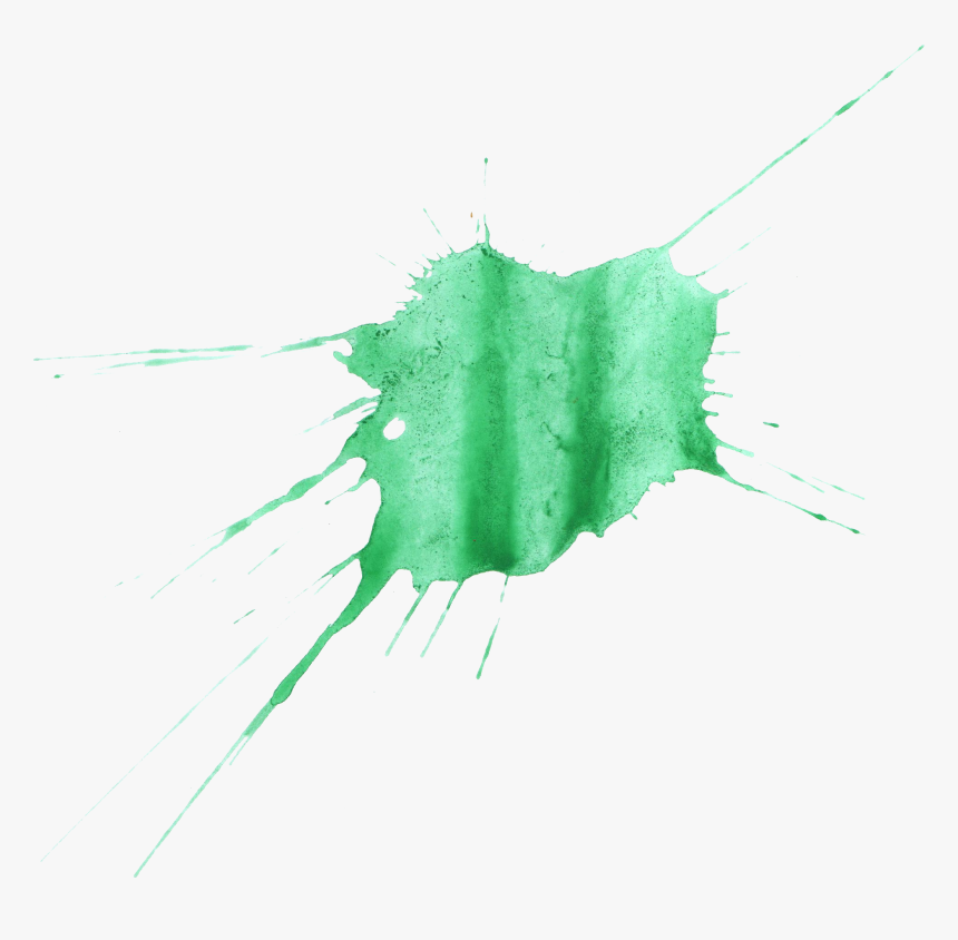 Green Watercolor Splatter Transparent Png, Png Download