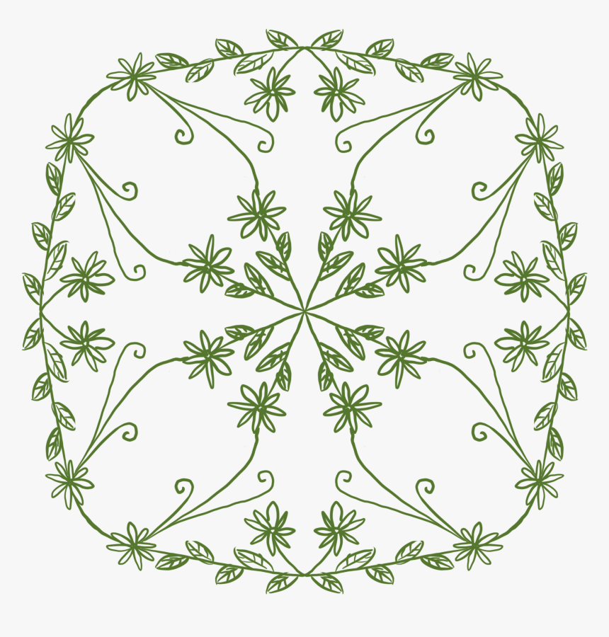 Plant Green Leaf Flower Background Png And Psd - Motif, Transparent Png