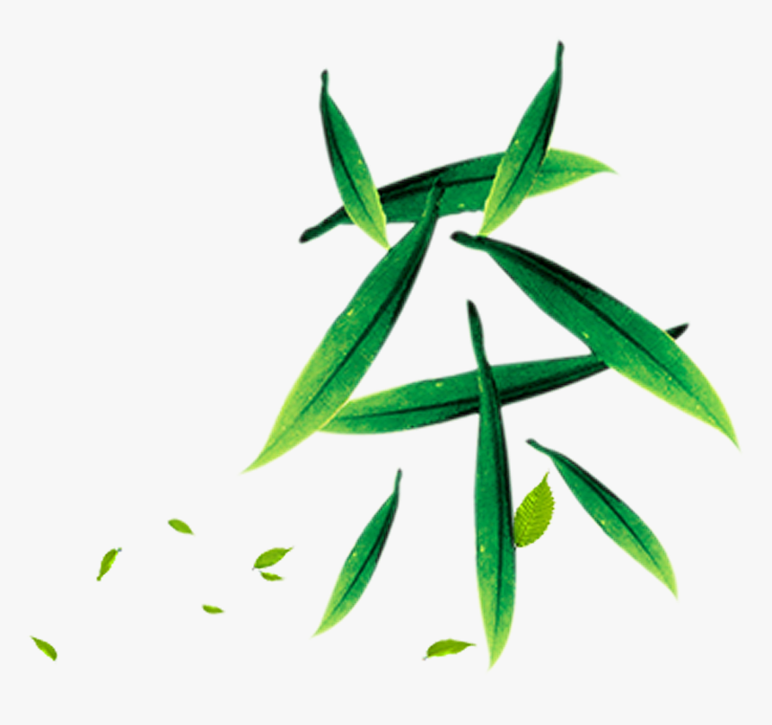 Green Leaf Art Tea Font Design - 茶 艺术 字, HD Png Download