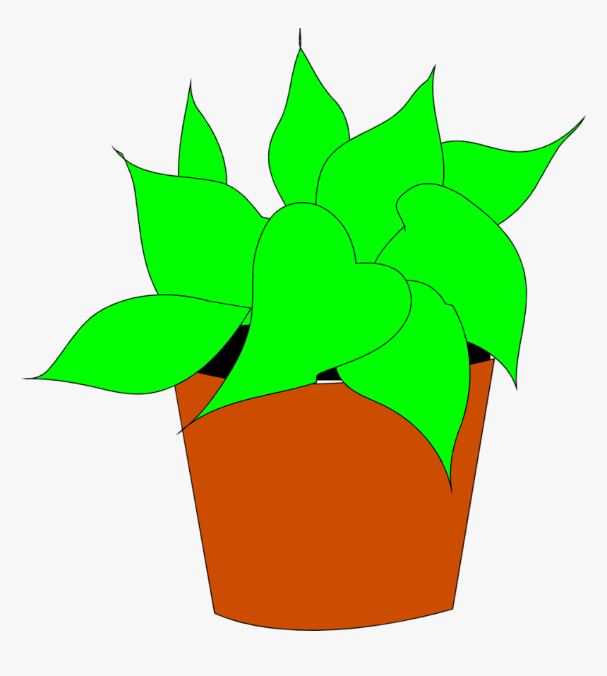 Plant Clipart Potted Plant - Outline Of House Plant, HD Png Download