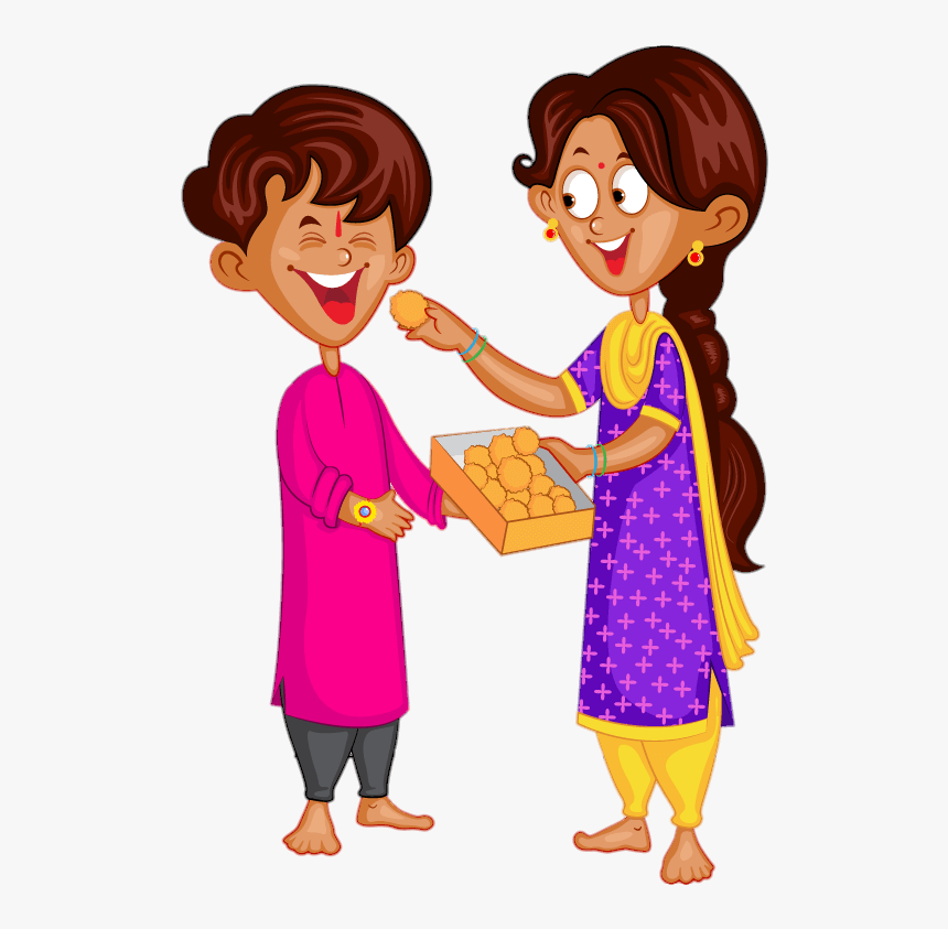 Brother And Sister Rakhi Vector, HD Png Download