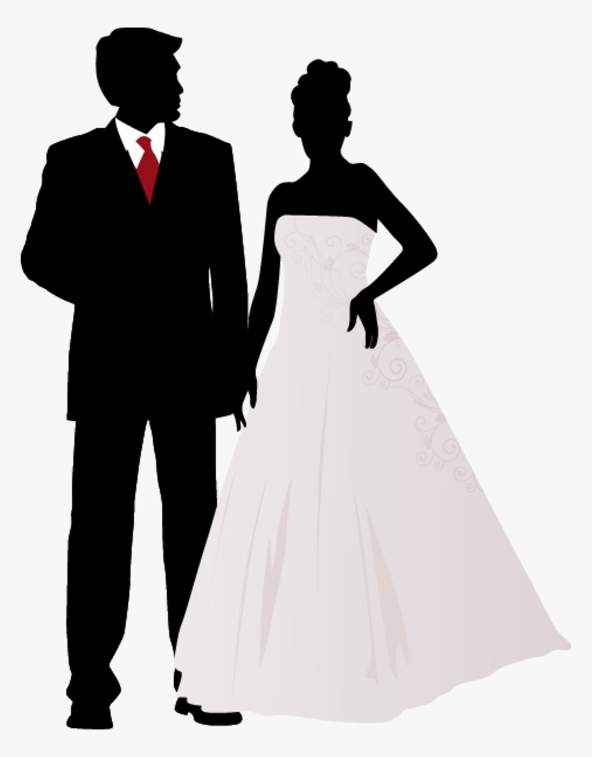 Wedding Invitation Marriage Clip Art - Couple Silhouette Image Wedding, HD Png Download