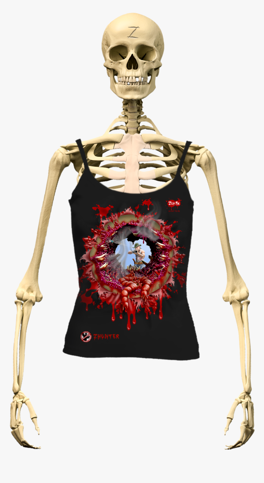 Zombe Top Anti Zombie Zhunter For Women - Skeletal System Human Skeleton, HD Png Download