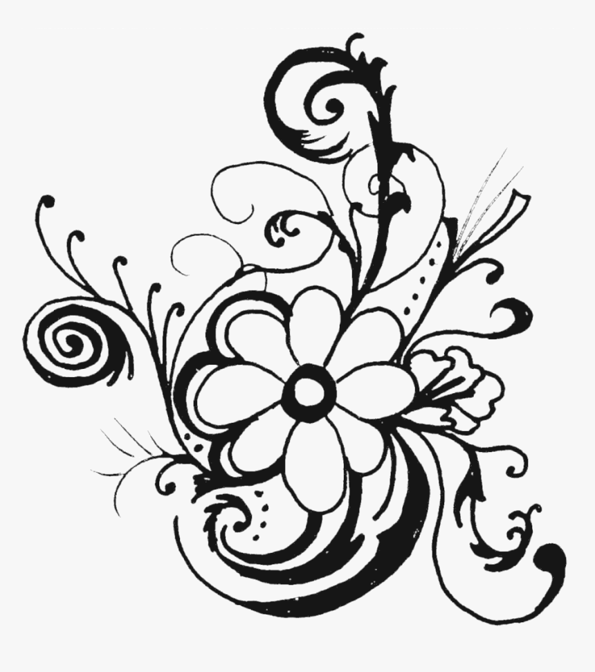 Clip Art Of Flowers - Black And White Flowers Clipart, HD Png Download