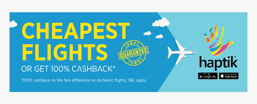 Haptik Promises The Cheapest Flight Tickets Or Your - Graphic Design, HD Png Download