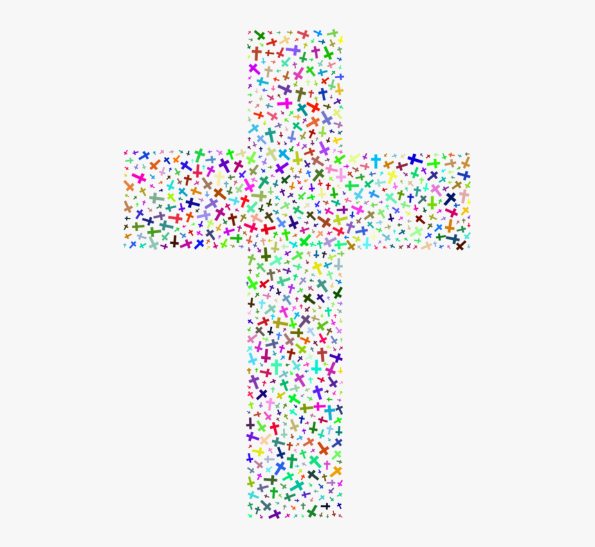 Symmetry,text,symbol - Colorful Cross, HD Png Download