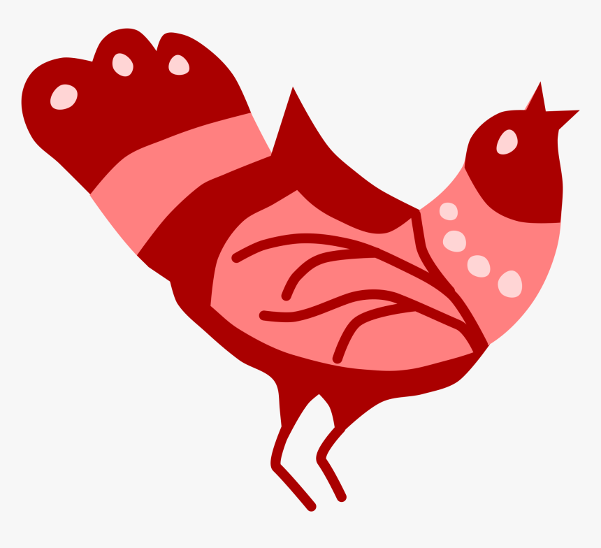 Simple Bird Clip Arts - Red Bird Folk Art, HD Png Download