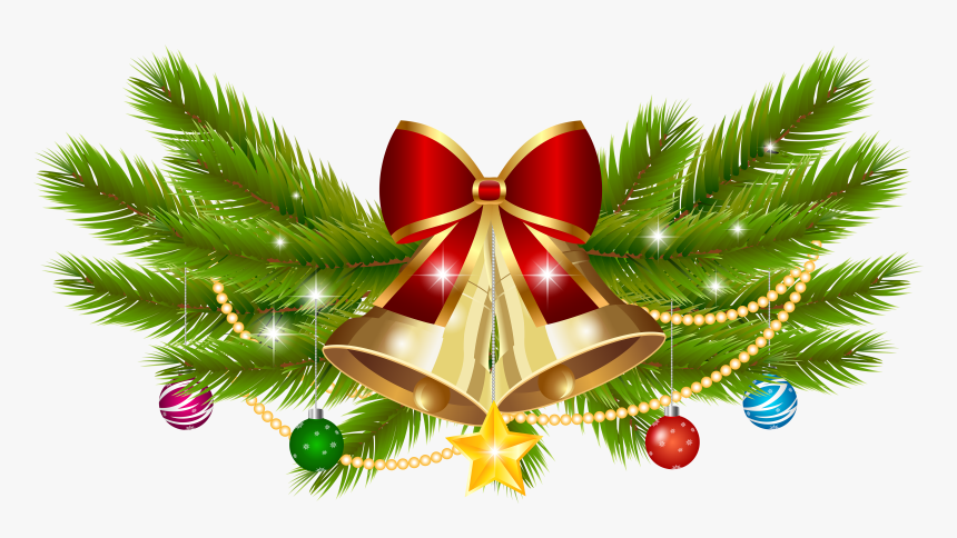 Christmas Bell Decoration Png Clip Art Image - Christmas Bell With Ribbon Png, Transparent Png