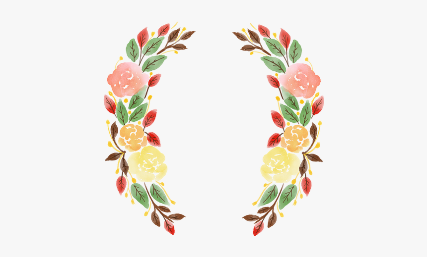 Spring Wreath, Watercolour Wreath, Flowers, Design - Corona De Flores Diseño, HD Png Download