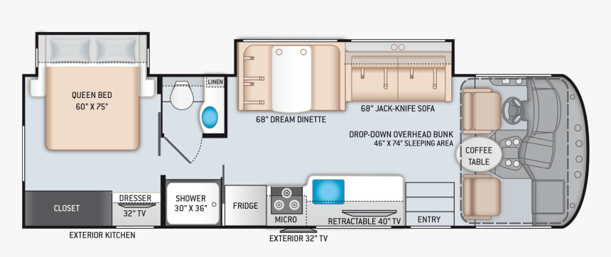 - Floor Plan , Png Download - 2019 Thor Ace 30.3 Floor Plan, Transparent Png