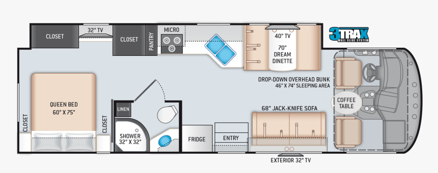 Thor Ace 30.2 Floor Plan, HD Png Download