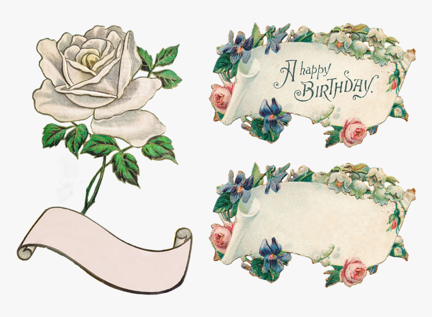 Banner Flowers Rose Clip Art Transparent Isolated - Birthday Cards For Friends Hd, HD Png Download