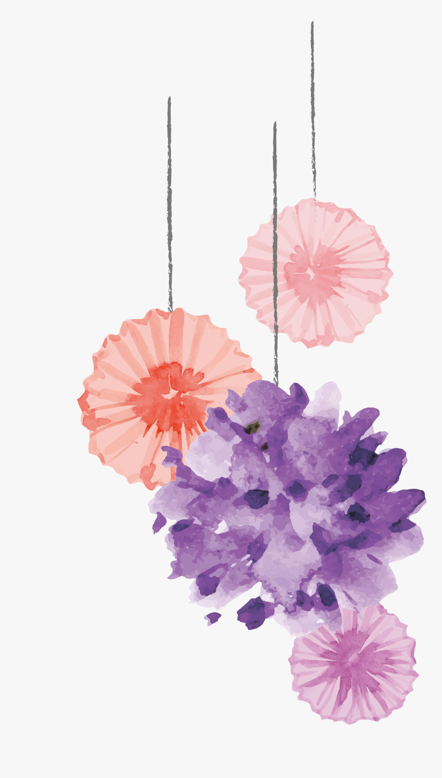 Birthday Cake Wedding Invitation Clip Art - Watercolor Png Purple Flower Design, Transparent Png