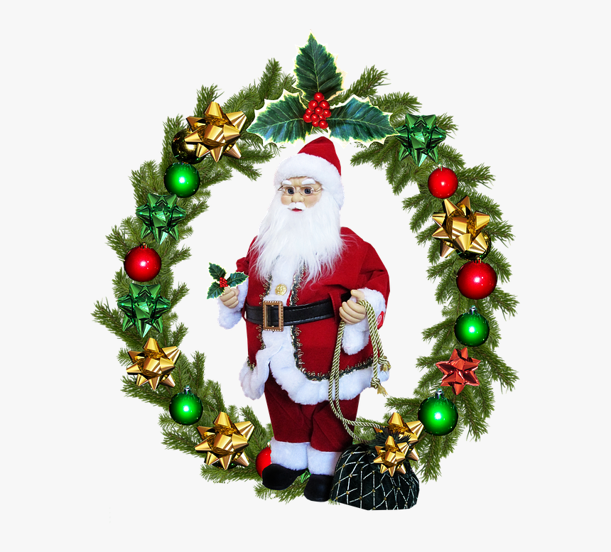 Christmas, Wreath, Santa - International Flags Christmas Tree, HD Png Download