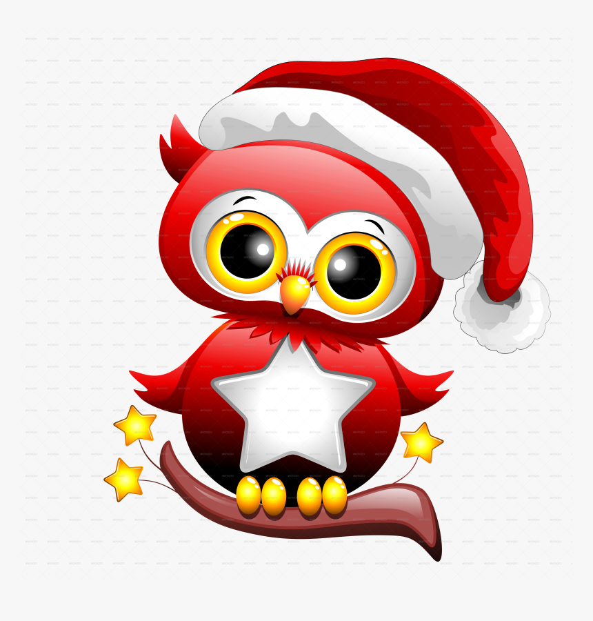 1 Baby Owl Christmas Santa Png - St Patricks Day Owl, Transparent Png