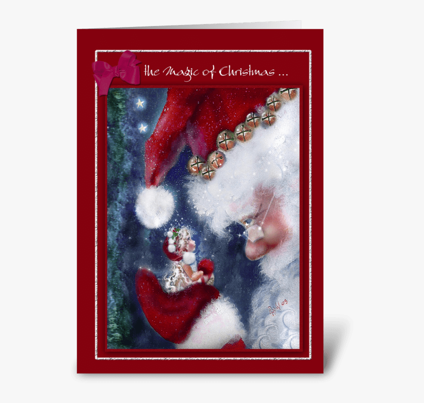 Magic Of Christmas, Santa And Elf Greeting Card - Fairy Christmas Wishes, HD Png Download