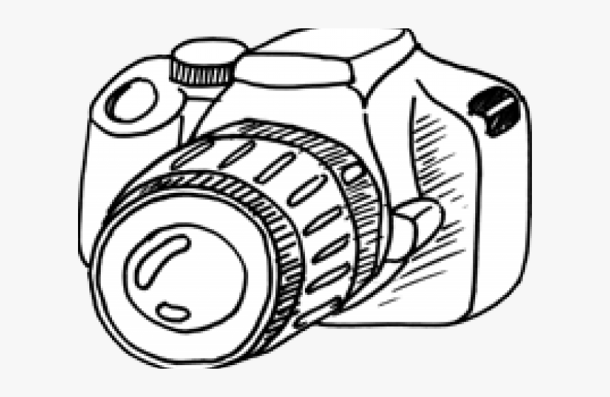 Drawn Camera Camer - Dslr Camera, HD Png Download