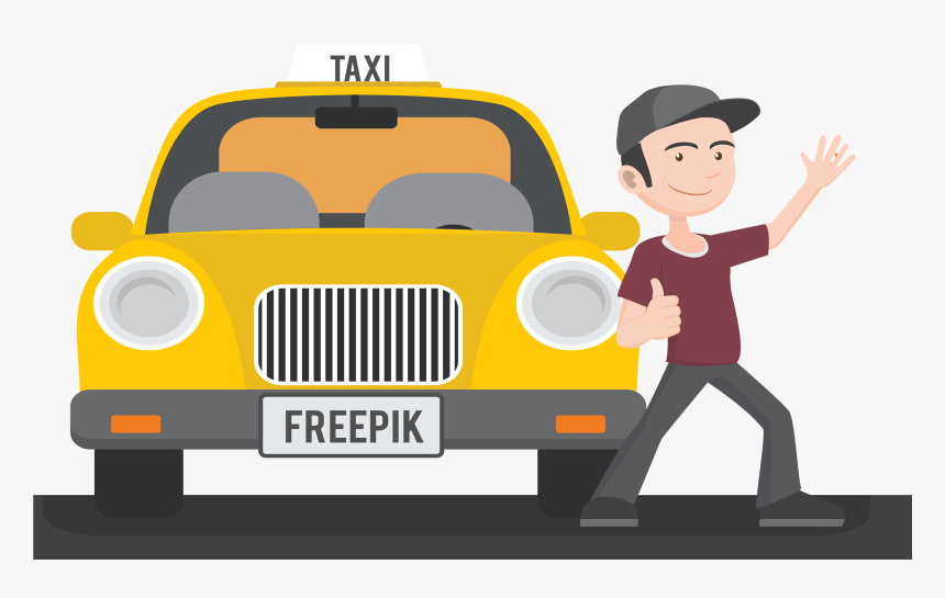 Taxi Uber Chauffeur And - Taxi Driver Cartoon Png, Transparent Png