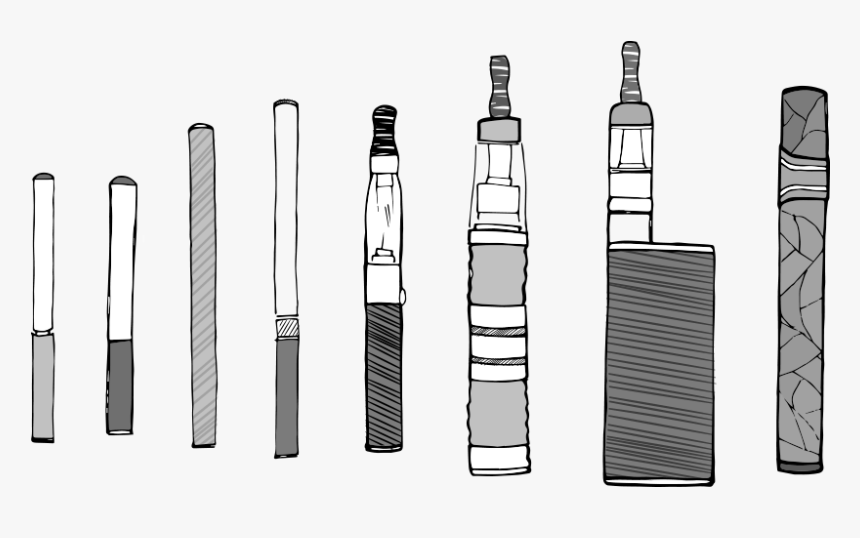 E Cigarettes Black And White, HD Png Download