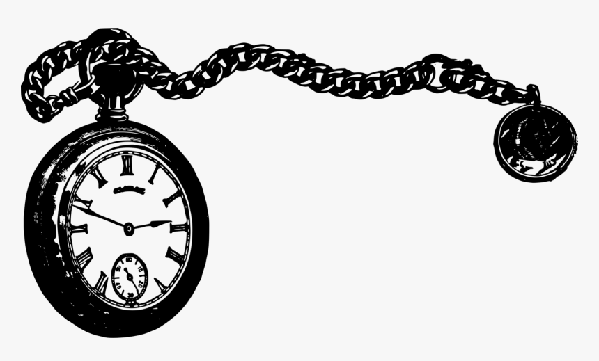 Drawing Gear Pocket Watch - Pocket Watch Clip Art, HD Png Download