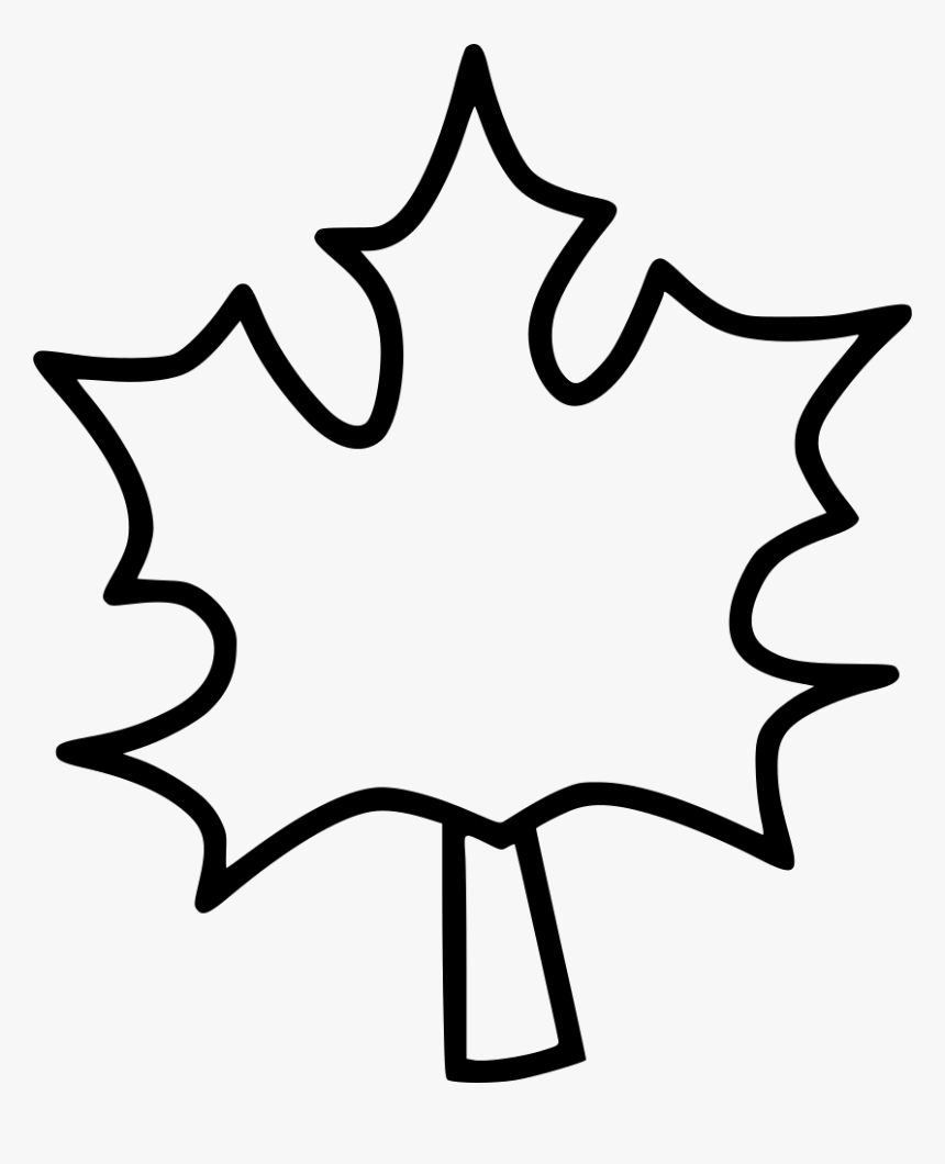Maple Leaf Leaves Autumn Dry Tree - Line Art, HD Png Download